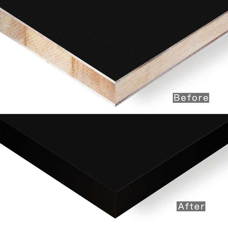 ZYJT PVC Black Edge Banding, 3/4 inch x 50ft roll of Veneer Edge Banding Pre-glued Flexible Edging, Tape Banding on with Hot Melt Adhesive Easy Application for Cabinet - Image 3